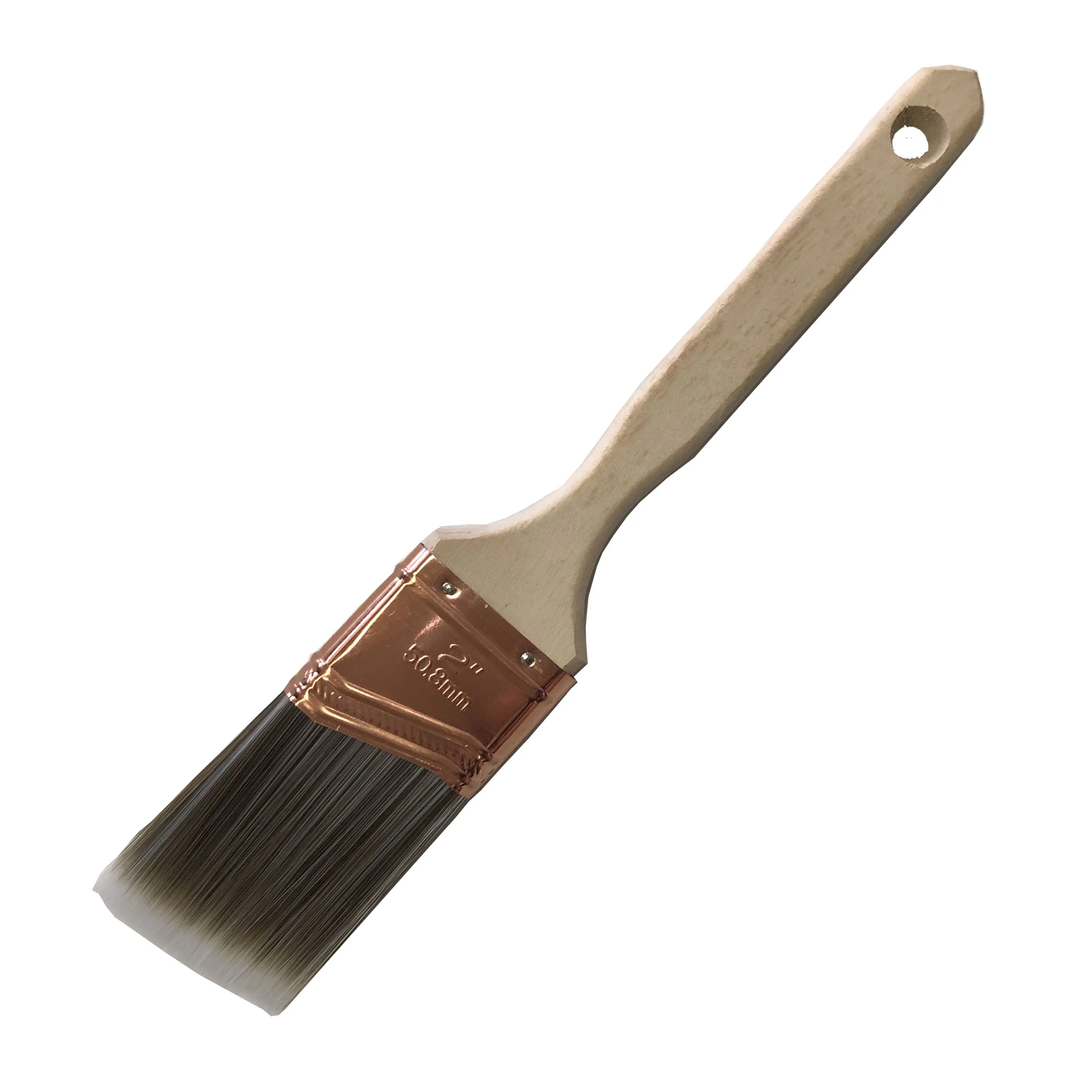 Spot supply High quality 2inch Wooden handle Synthetic Fiber bristle Copper plated stainless iron  purdy paint brushes
