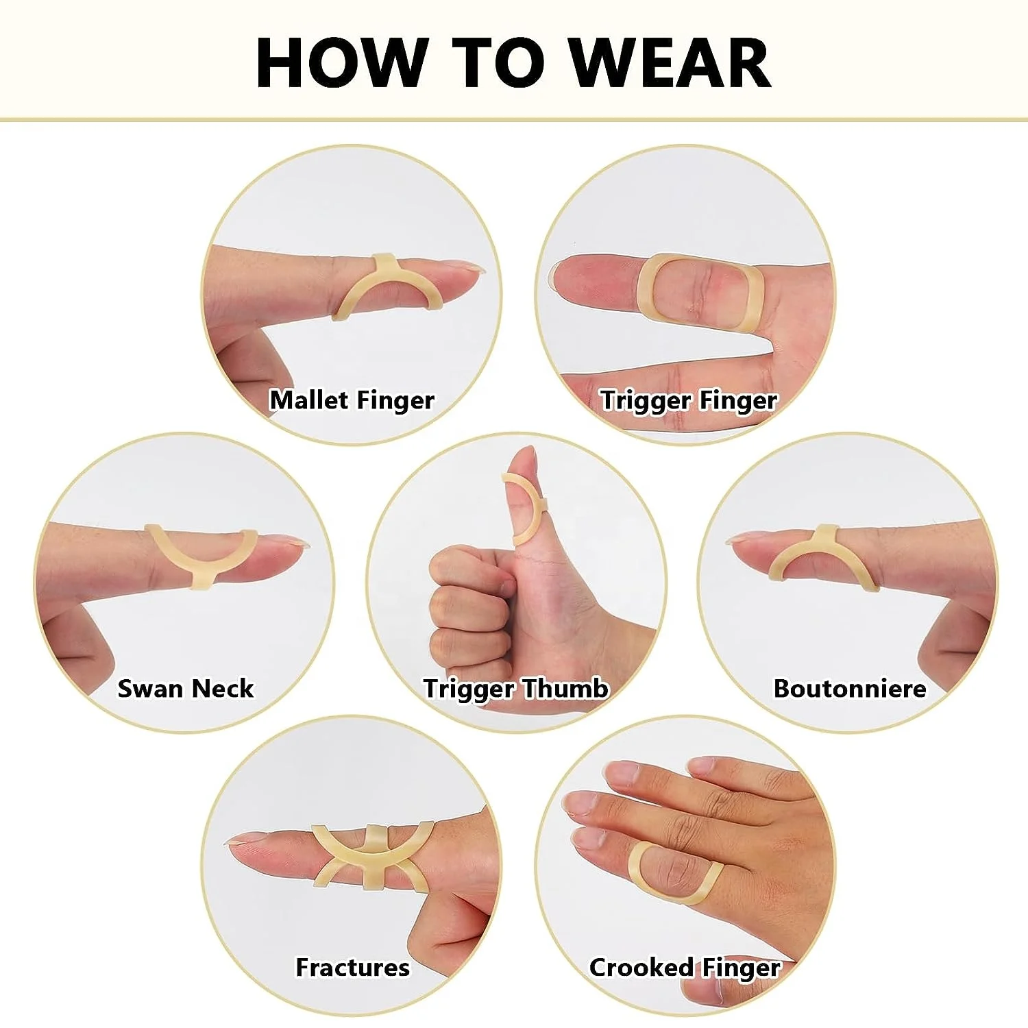 Oval Finger Splint, trigger finger splint for middle finger, Straightener Brace For Thumb Middle Pinky or Ring Finger