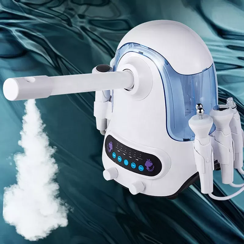 Trending 2023 New Multifunction 6 in 1 Ozone Hot Cold Facial Steamer Hydro Facial BIO Vibration Hydrodermabrasion Machine