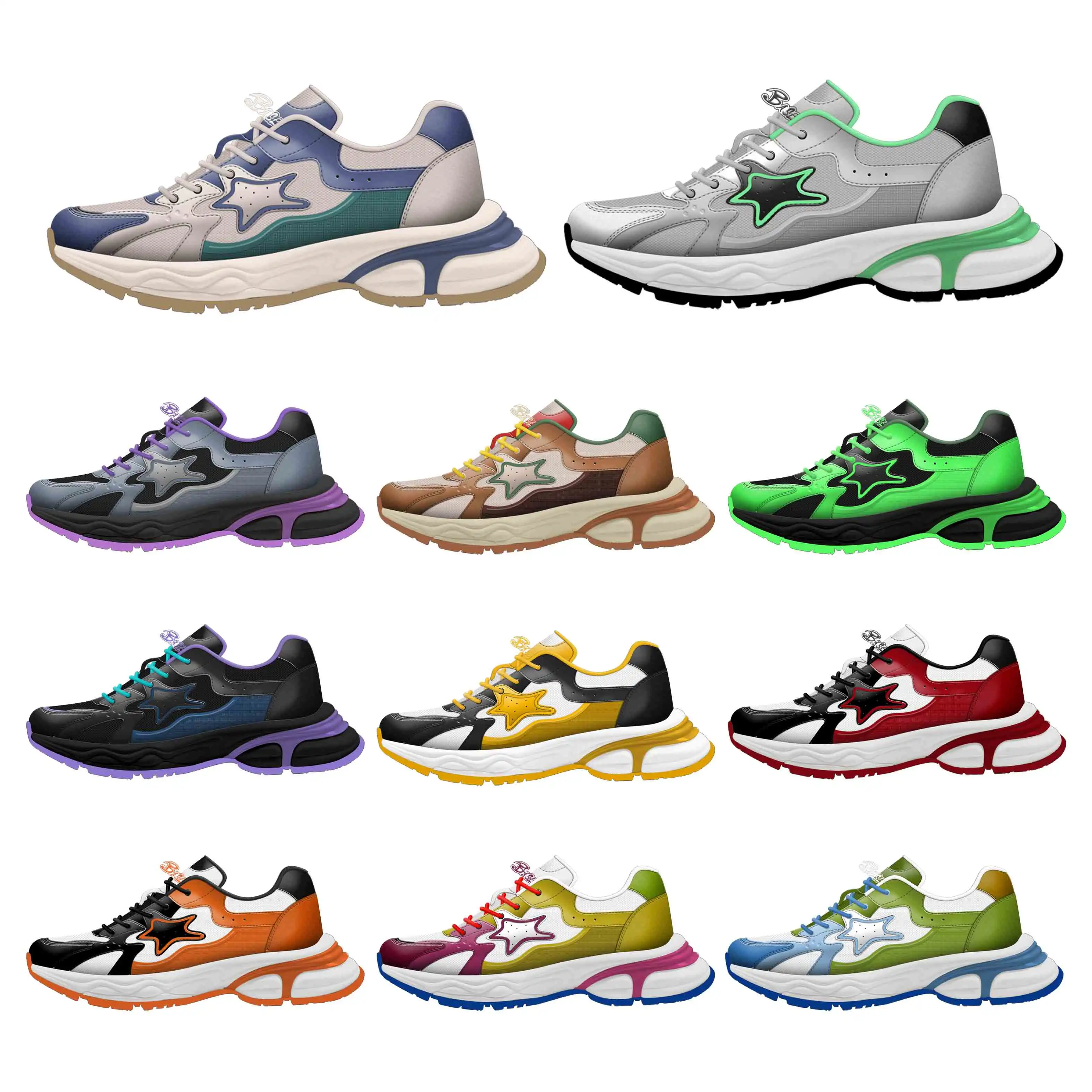 High Quality Manufacturer Full Grain Leather Other Trendy Walking Style Men Designer Shoes Custom Sneakers For Men