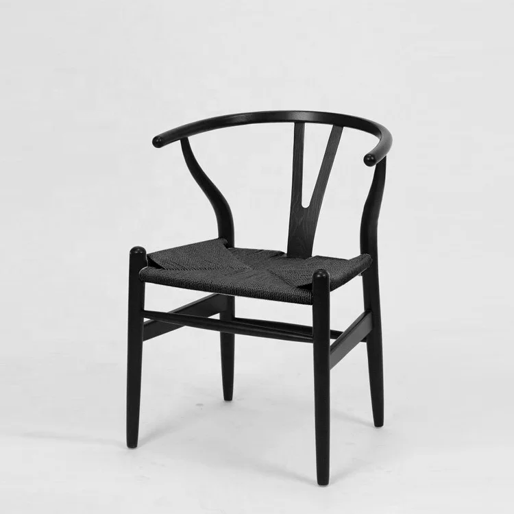 Factory supply solid wood Y back wishbone chair/paper rope seat ding room hotel table and chairs (CH-971)