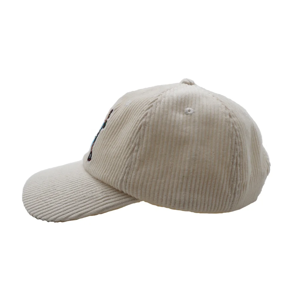 high quality corduroy material custom own embroidery  caps suitable for people of all ages baseball caps