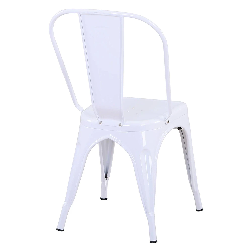 Free Sample High Back Bistro Metal Retro Chair Colors Stackable Painting Iron Tolix Dining Chairs