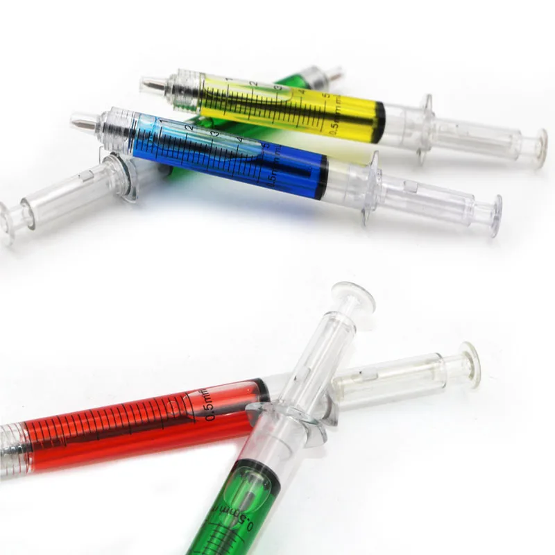 
Syringe ball pen with liquid promotion injection ball pen customized logo 
