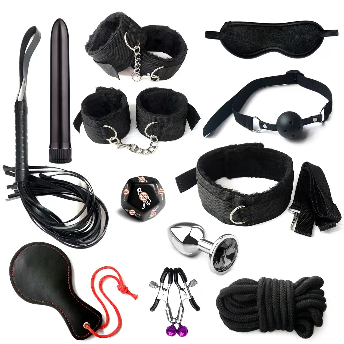 12 Pcs Bondage Gear Adult Sex Toys SM Restraints Slave Fetish Toys Kit Game Handcuffs For bdsm set Women Sexual adult product