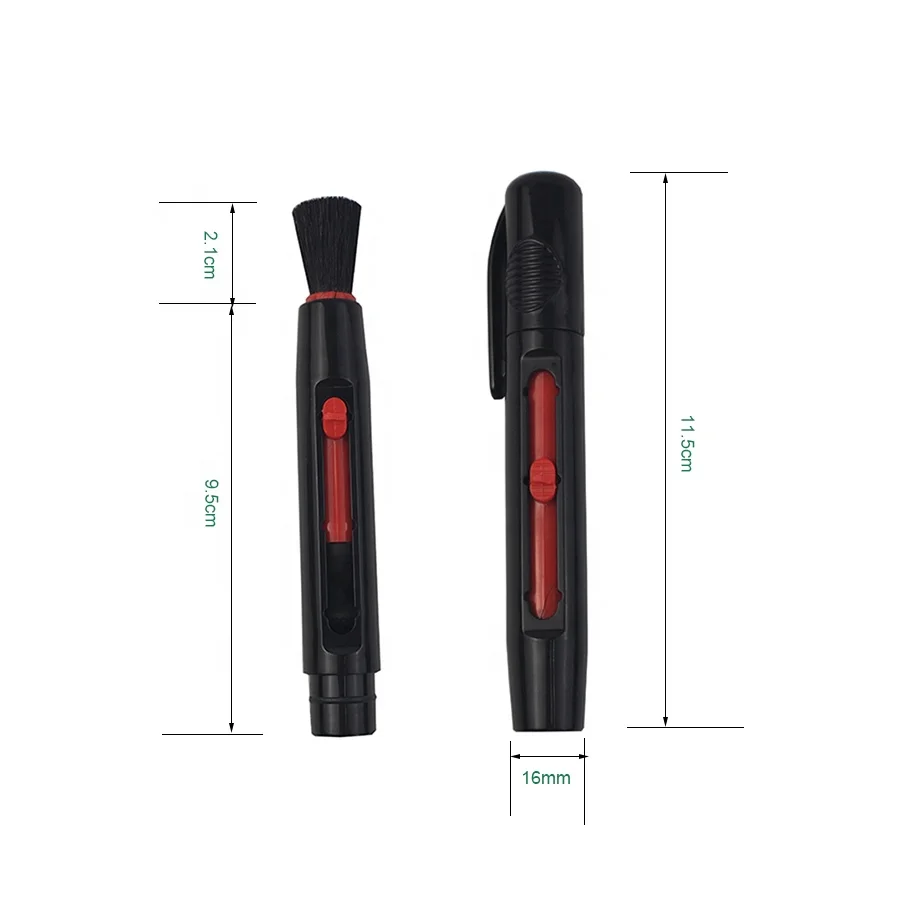 Black Small Double Head Retractable Camera Cleaning Pen With Computer Keyboard Brush Screen Cleaner