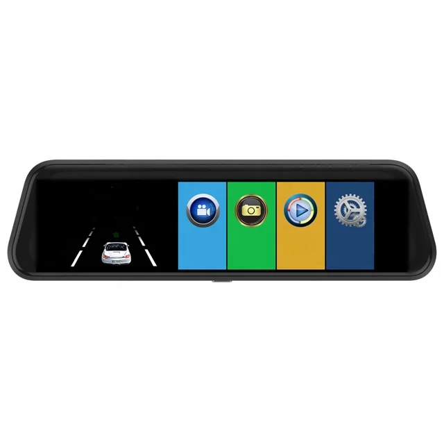 10 inch Dual Mirror Dash Cam Reverse Backup Camera 1080P Front and Rear Cameras Night Vision Driving Recorder