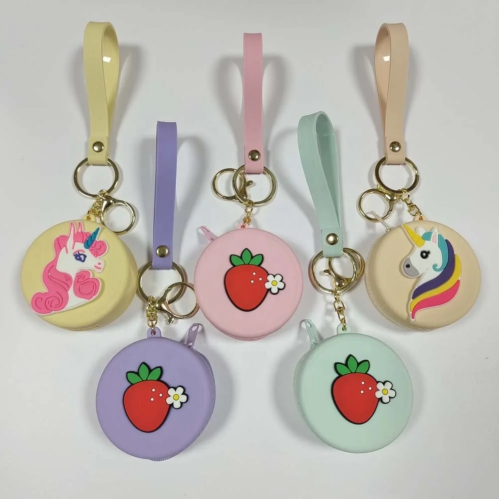 Fashion Lovely Candy Color Women Girls Wallet Silicone Coin Bag Pure Color Round Purse Storage Bag Kid Gift Support custom