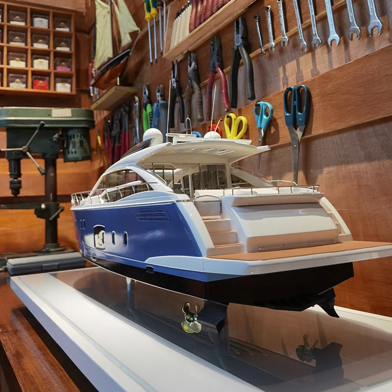 Handmade Plastic Crafts Featuring Sunseeker Princess Other Yacht Brands Gift Boating Customized 75cm Riva Yacht Ship Model
