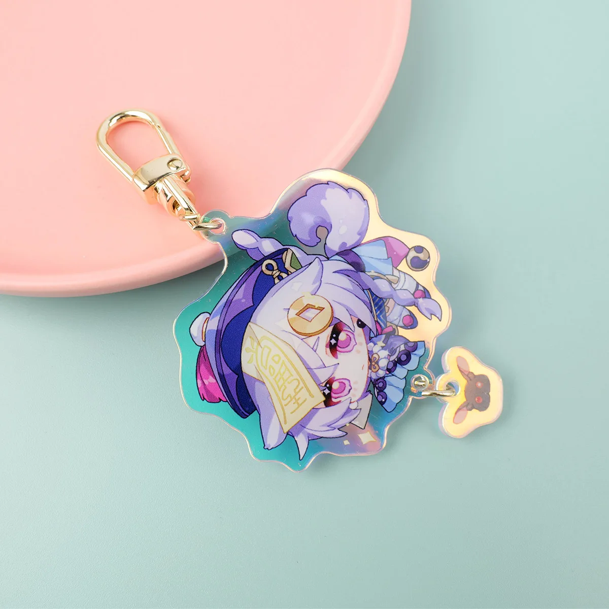 Free Sample Clear Custom Acrylic Holographic Keychain Anime Rainbow Holographic Custom Charms Acrylic Keychain
