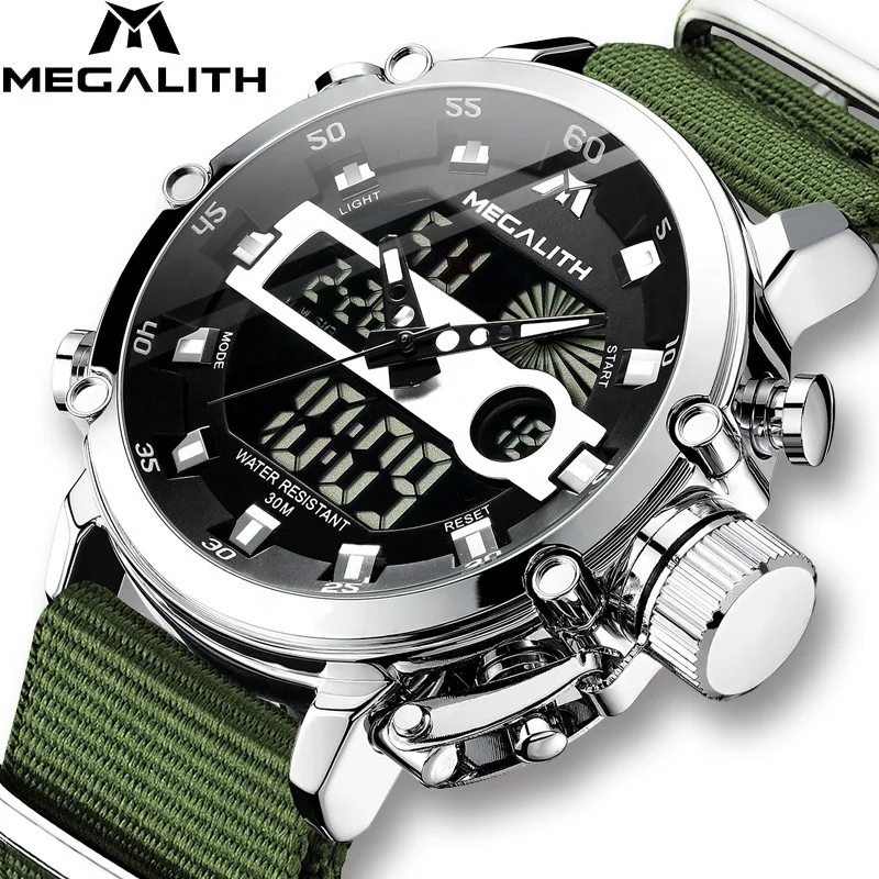 Часы наручные MEGALITH Мужские кварцевые роскошные брендовые модные водонепроницаемые спортивные в стиле (62220569059)