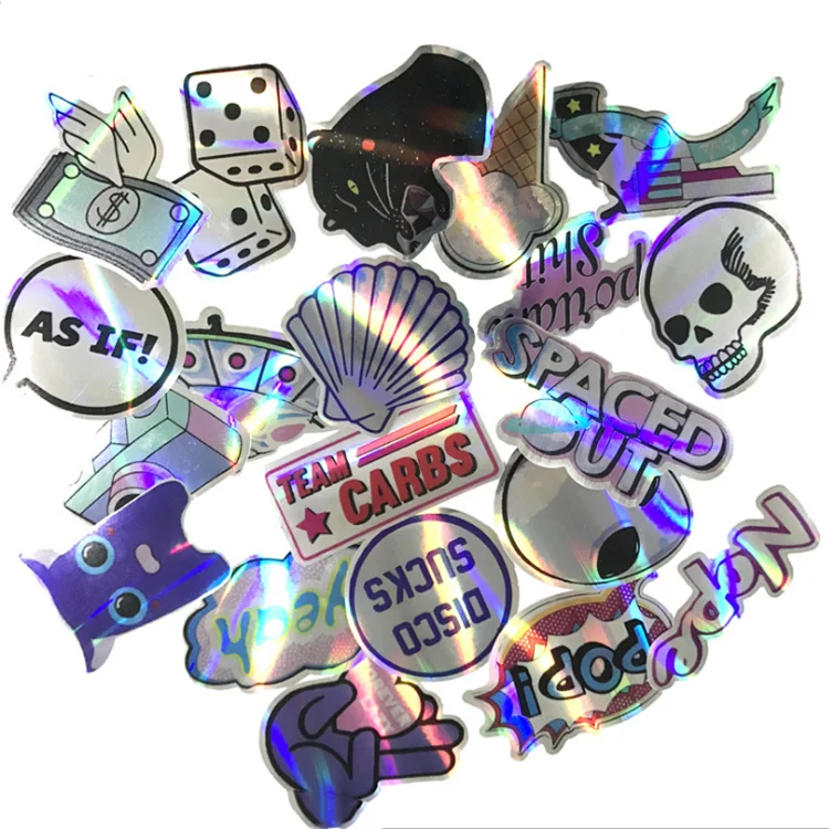 Custom Decal Sticker Transparent Glitter Laser Hologram Decals