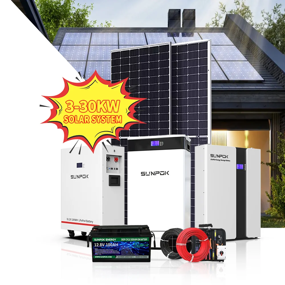 Hybrid Solar Energy Power System Hybrid Solar Panel System Complete Kit Sunpok Off Grid Price for Home 5kw 8kw 10kw 12kw 15kw