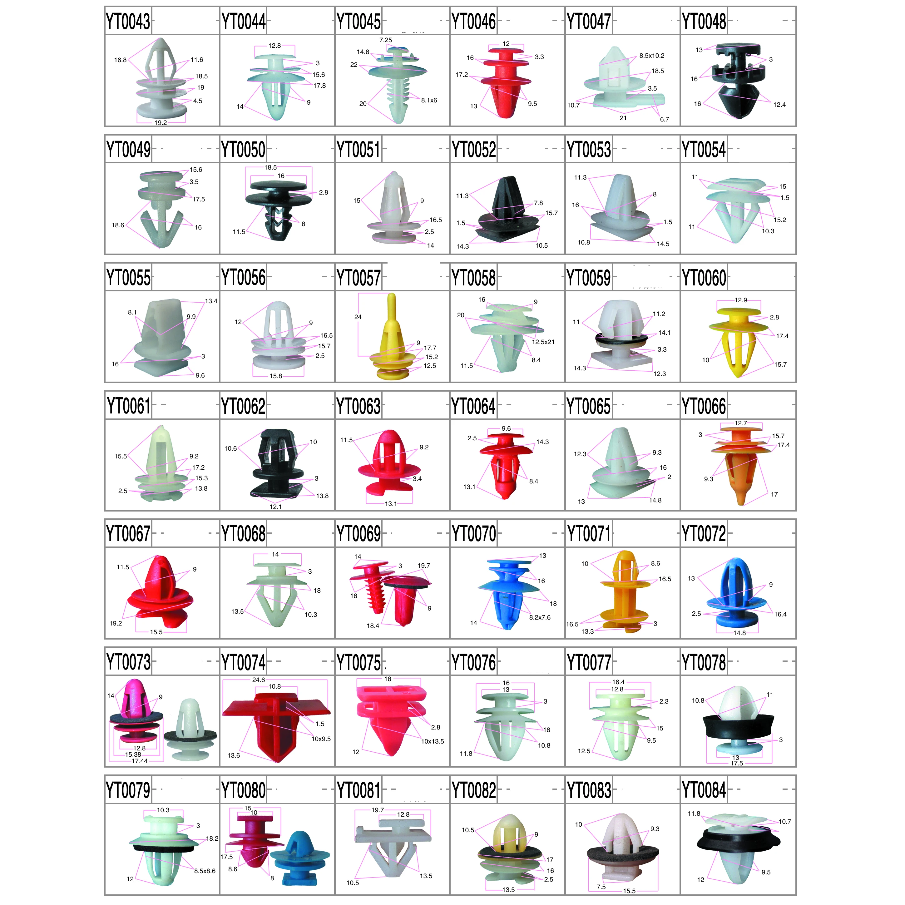 Factory wholesale auto spare part clips hot sale customized fasteners and plastic rivets