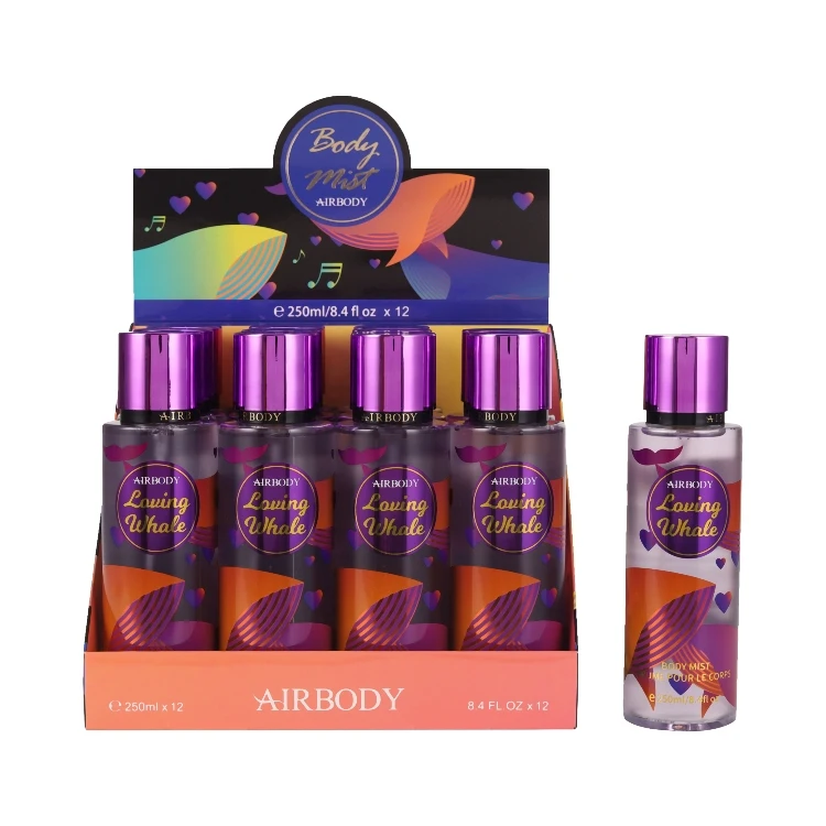 High capacity  long lasting mist perfume Minimalist design 250ml natural floral body mist body spray for women