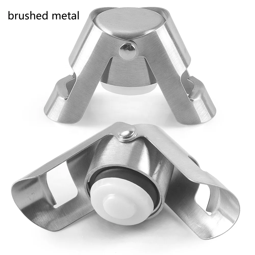 High quality Stainless Steel Vacuum Sealed Wine Sparkling Stopper Champagne Bottle Stopper