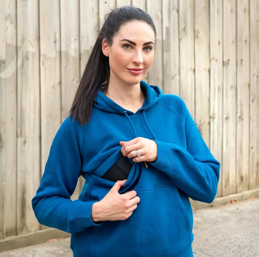 
Повседневные Удобные толстовки для беременных с капюшоном для грудного вскармливания толстовка из мягкой ткани для кормящих женщин серая толстовка для беременных с капюшоном 