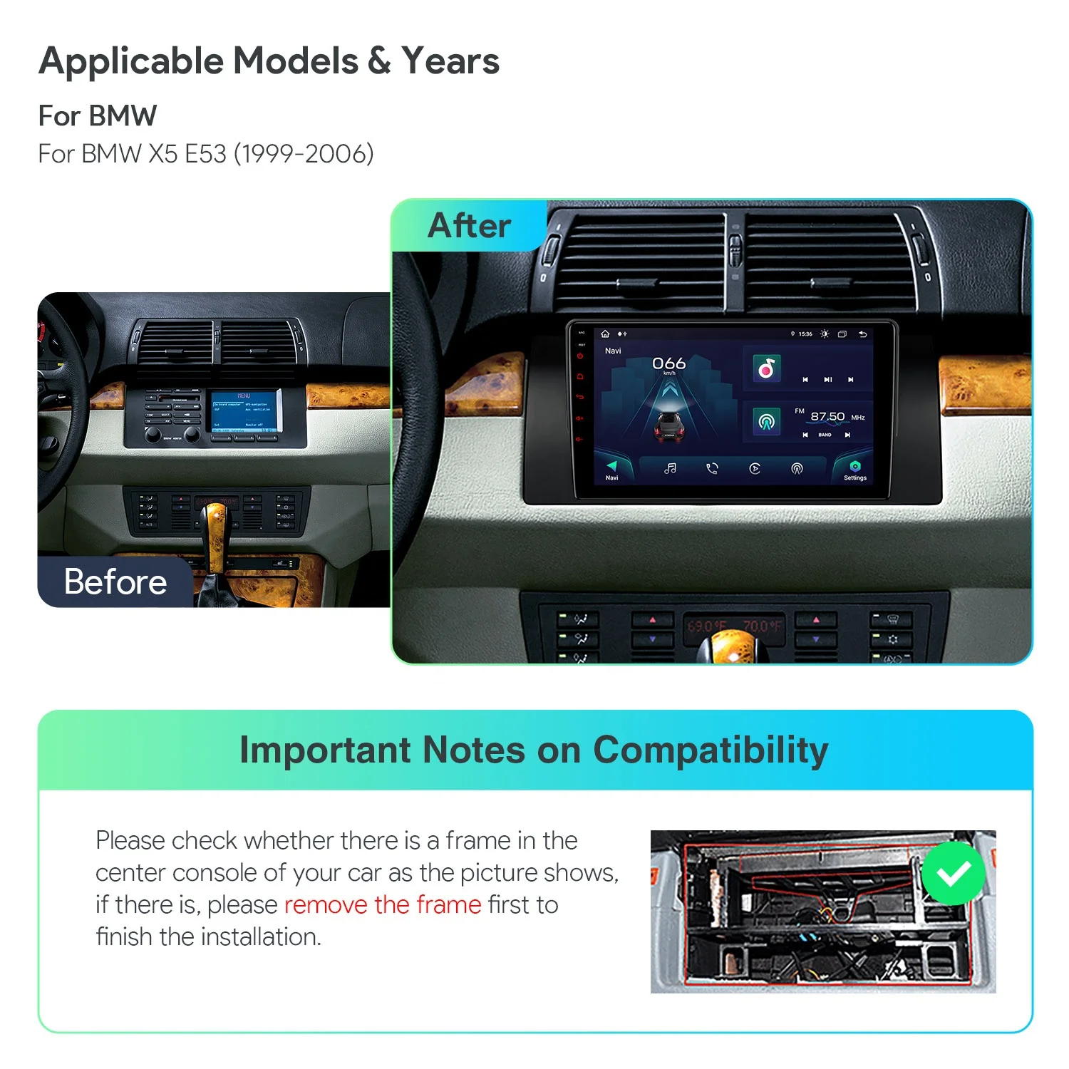 XTRONS For BMW X5 E53 1999-2006 Android 13 9 Inch Car Screen 4G LTE Carplay Android Auto Radio Car Player