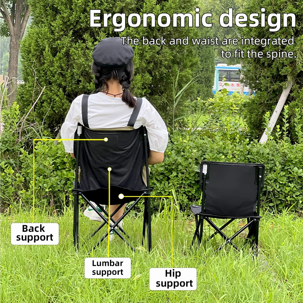 High quality outdoor camping folding chairs Comfortable and relaxing high load bearing picnic chairs