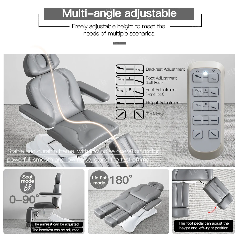 Turri Electric Massage Table Leather Salon Massage Lounger Lifting Adjustable Stretcher For Beauty Salon Furniture