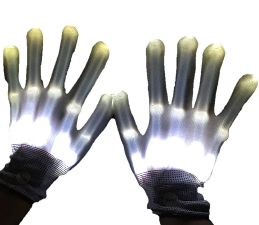 Wholesale Rave Light Flashing Finger Lighting Glow Mittens LED Glow Gloves for halloween