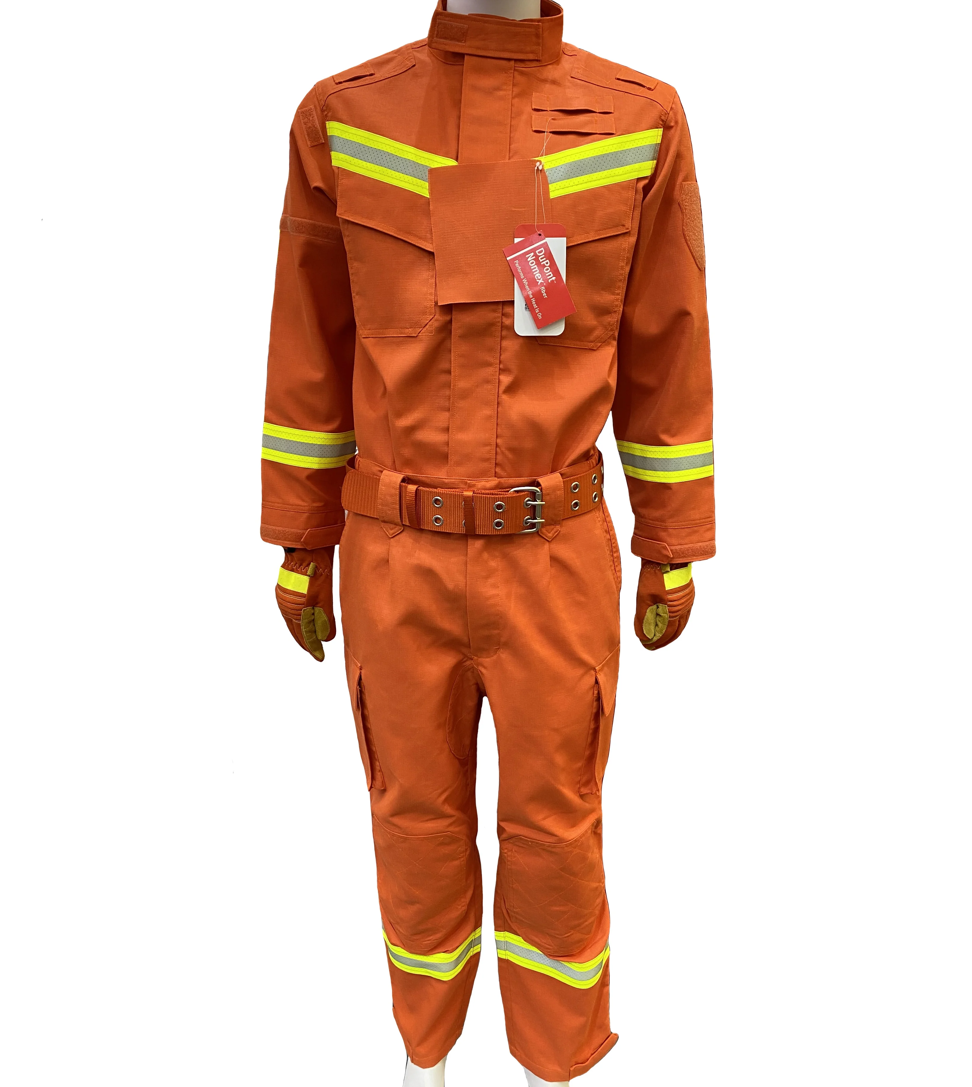 Safety Uniform Workwear Marine Coveralls Work Blue Orange Reflective Tape FR Cotton Fire Retardant Coverall