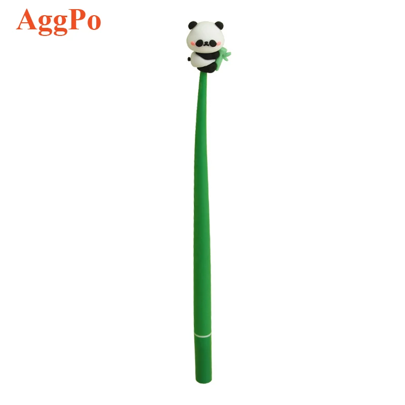 Hot Sale Creative Panda Gel Pen Cute Cartoon Style Soft Silicone Gel Pen Primary School Students Wholesale Learning Stationery