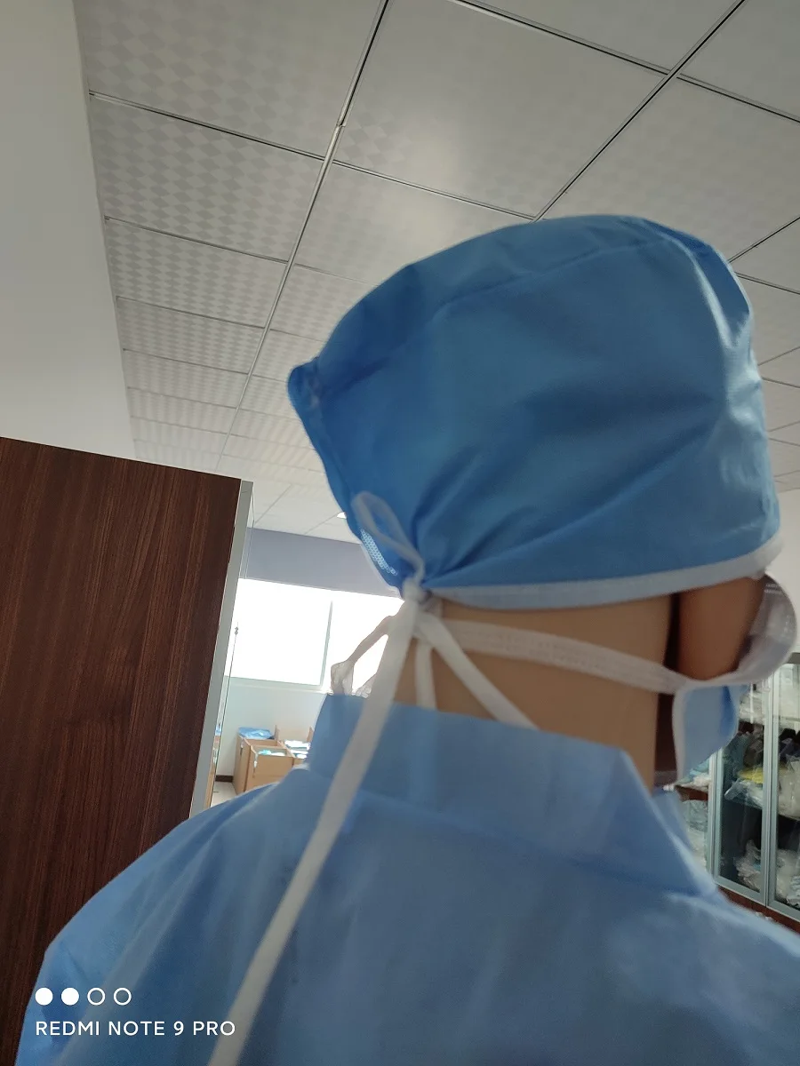 Medical Disposable non-woven Surgical bouffant round Cap Clip cap