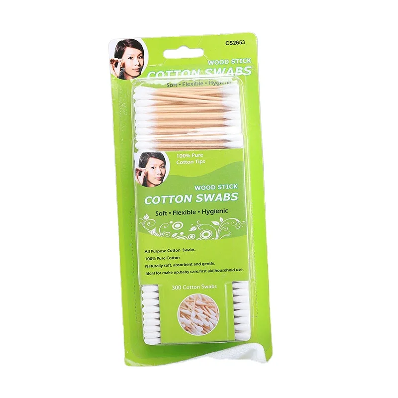 Manufacturer 300pcs Organic Ear Cleaning Stick Daily Use Sterile Cotton Swab Bamboo Cotton Buds Swab Private Label
