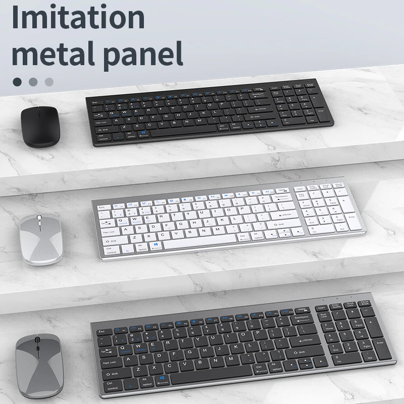 Горячая Распродажа перезаряжаемая Беспроводная Bluetooth клавиатура 2,4G мышь для ПК ноутбука настольного компьютера iMac iPad iPhone портативная клавиатура