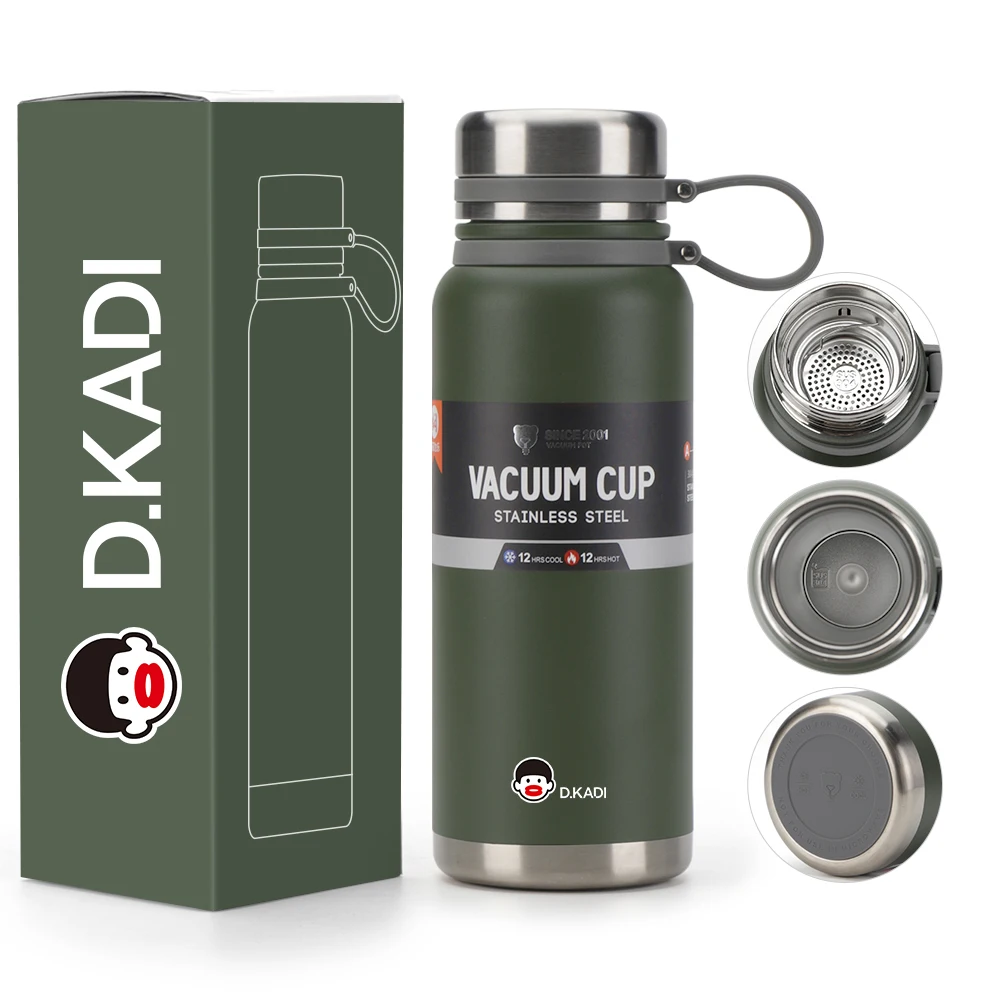 OKADI New style 900ml Travel Stainless Steel Vacuum Insulated Bottle with Portable Handle