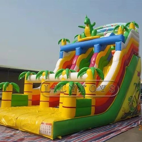 Popular Dinosaur inflable slide, coconut climbing slide with factory price, kind jumping slide for kids party/event