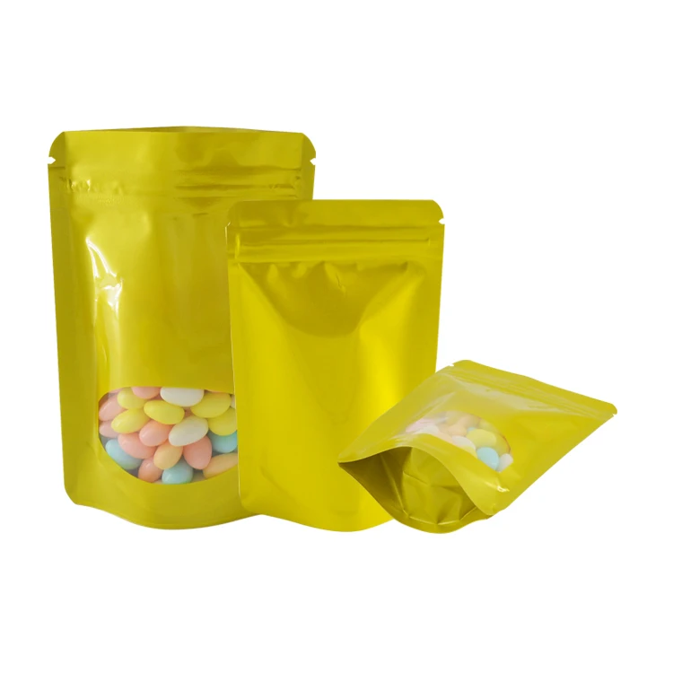 Factory Wholesale 100 PCS/Lot High Quality Colorful Mylar Ziplock Bag With Clear Window