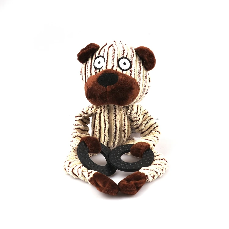 
2021 Eco Friendly Indestructible Monkey Bear Cute Interactive Pet Dog Chew Plush Toy For Dogs 
