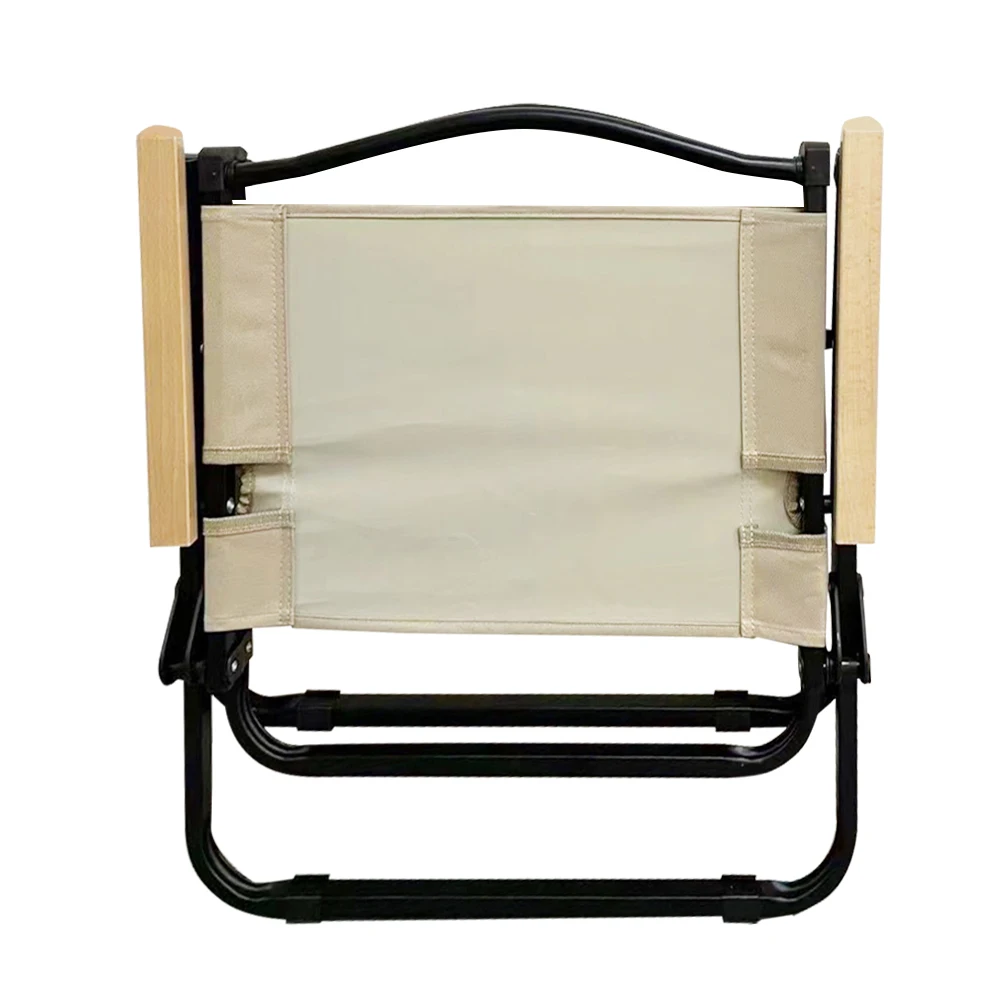 Outdoor Lightweight Steel Frame Portable Mini Folding Wood Fishing Beach Camping Chair With Armrest