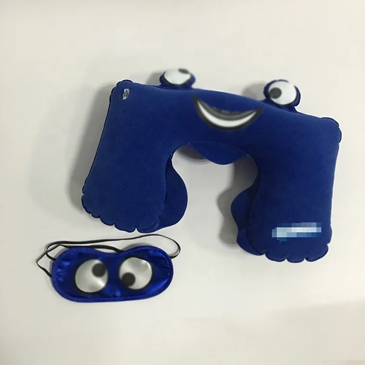 5 in 1 portable inflatable travel kit with neck pillow, eye mask, earplug, slipper, pvc bag