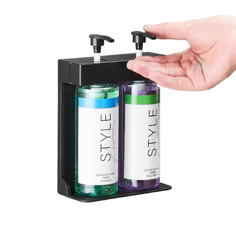 Hotel Bathroom Toilet Plastic ABS Sanitary Manual Wall Mount Shampoo Liquid Soap Dispensers