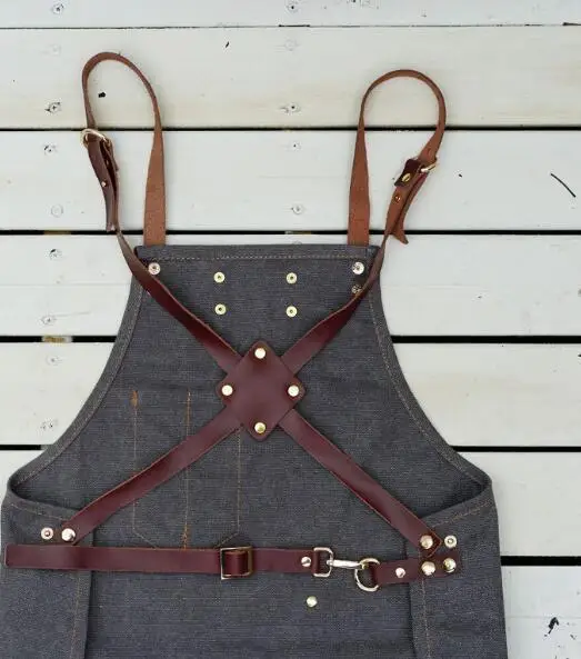 Canvas Korean fashion kitchen apron female heat transfer printing embroidery household oil proof flower shop
