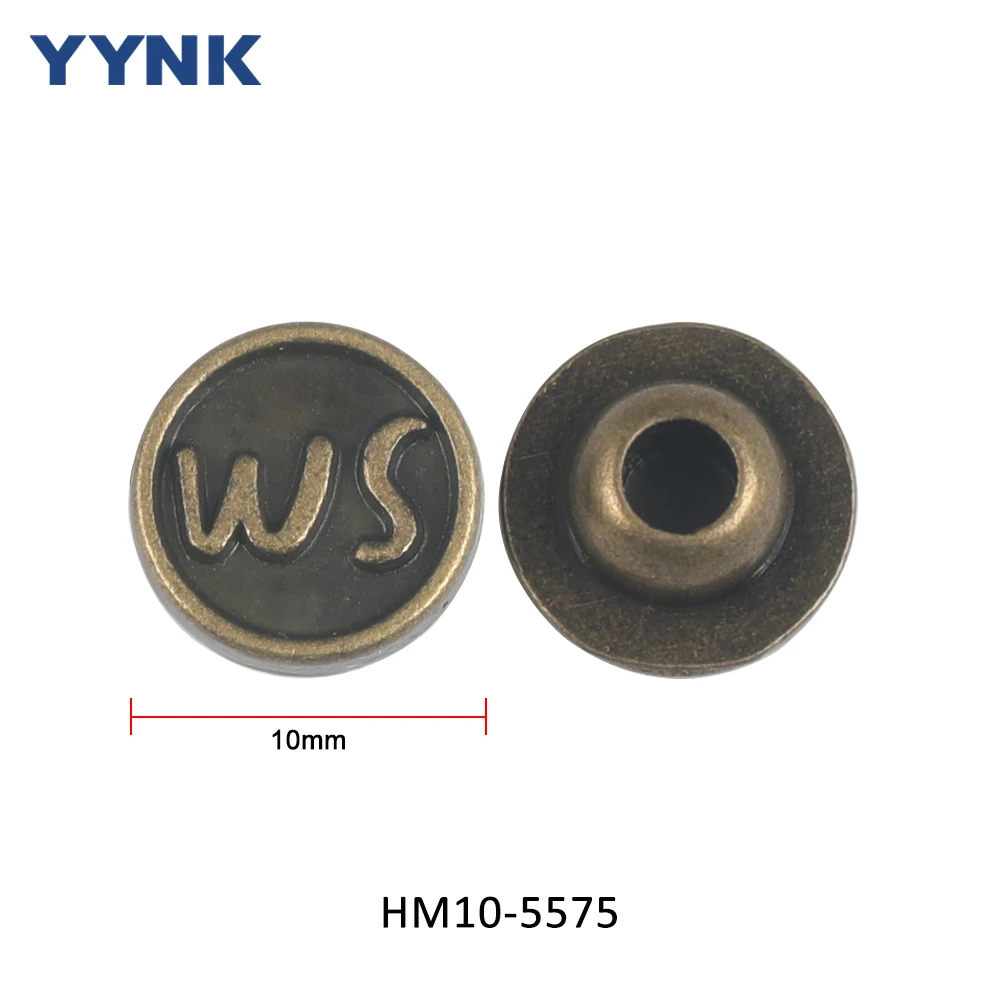 Hot Sale Professional Custom OEM Logo Pocket Button Metal Zinc Alloy Polishing Brass Color Jeans Rivet for Cloth Pants