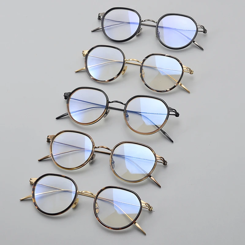 Chinese designer independently designed myopia frame male titanium frame polygon eyeglasses female reading glasses KV-25