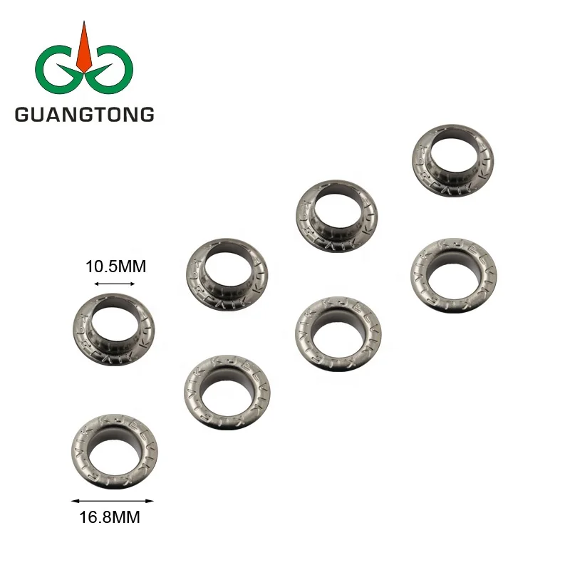 Nickel free small eyelet for shoes,flat round edge metal silver grommet eyelets with custom logo