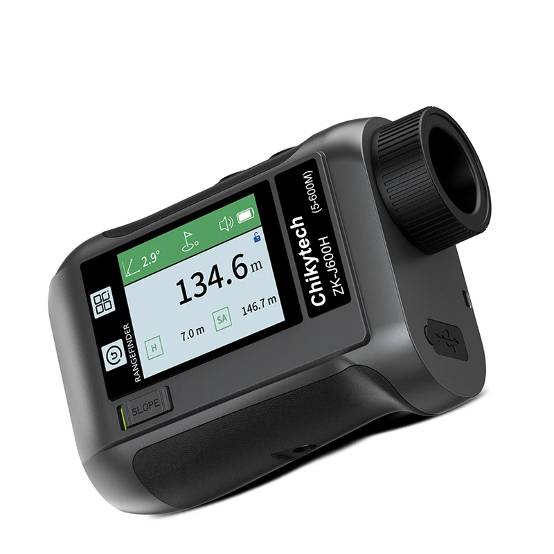 High Quality Portable Black Waterproof Color Oled Screen Rechargeable Digital Laser Measurement Laser Golf Rangefinders