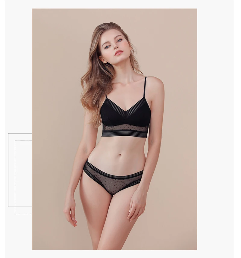 Wholesale Women Sexy Seamless 32 Size Small Boobs Wire Free Bralette Push Up Girls Sexy Lace floral Bra and Panties Set