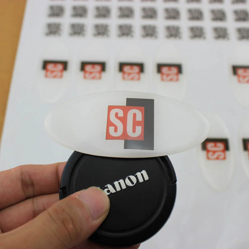 High quality eco-friendly soft crystal clear strong glue oval epoxy sticker with strong adhesive