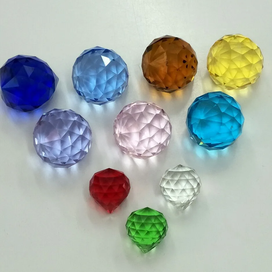 High Quality Pendant Accessories Transparent 50/60/70mm Faceted Chandelier Ball Glass Crystal Faceted Ball