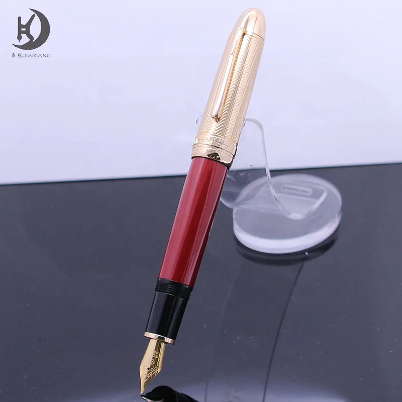 Jinhao 149 Luxurious Golden Red Pen High-Grade Premium Design Gold Trim Heavy metal calligraphy pen