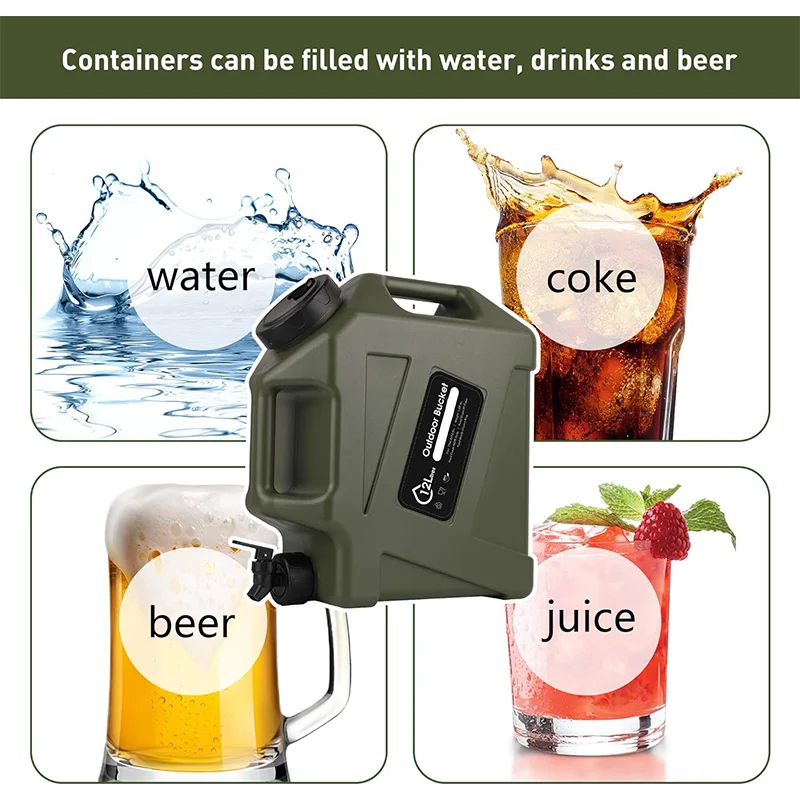 Factory Cheap Price 3.2 Gallon Water Jug  Portable Water Bucket Hiking Backpack Portable Water Storage Tank