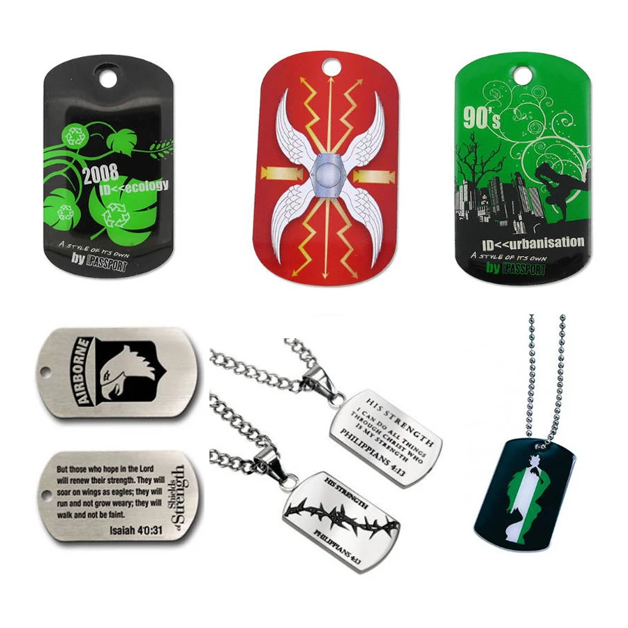 Custom Design Name Wholesale Engraving Laser Stainless Steel Pendant Chains And Pendants Dog Tag Necklace For Man