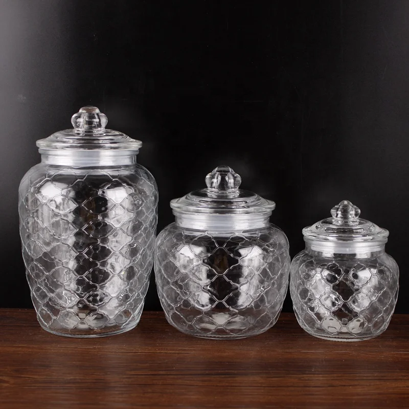 Glass Jars with Airtight Lid Canisters Sets for the Kitchen for Cookies Flour, Sugar, Rice