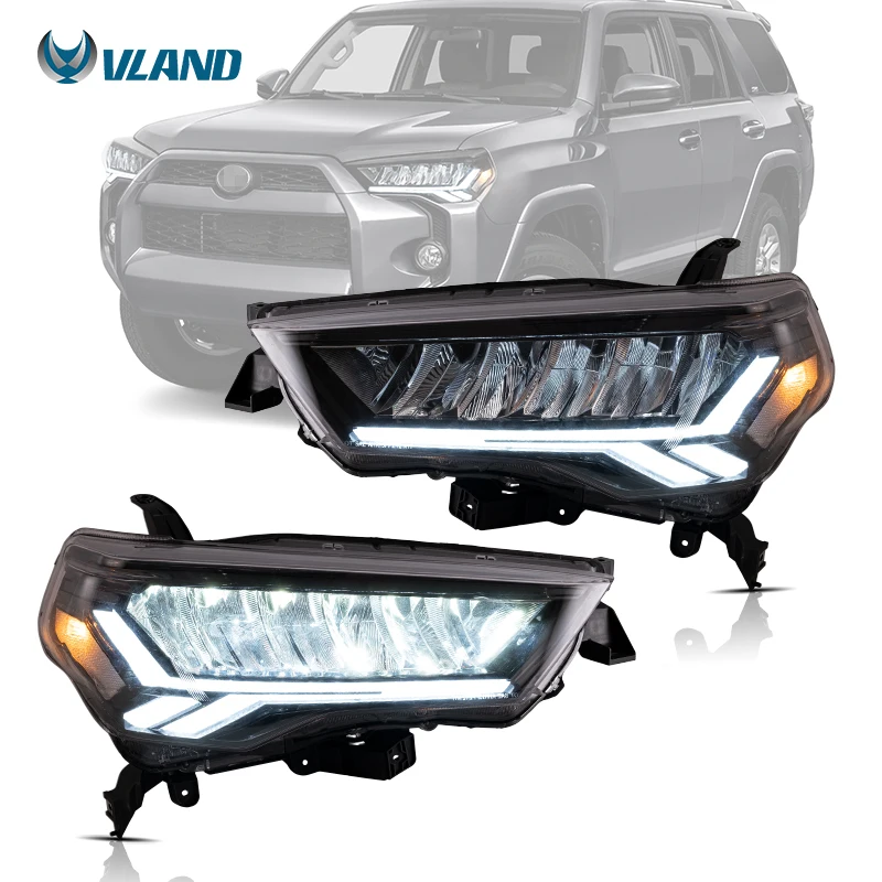 VLAND завод полностью светодиодные фары спереди лампы динамический сигнал поворота 4runner фар 2014-2021 для Toyota 4 Runner